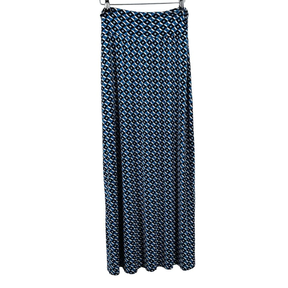 Papermoon Stitch Fix Women's Garland Geo Print Maxi Skirt S Blue/Black/White